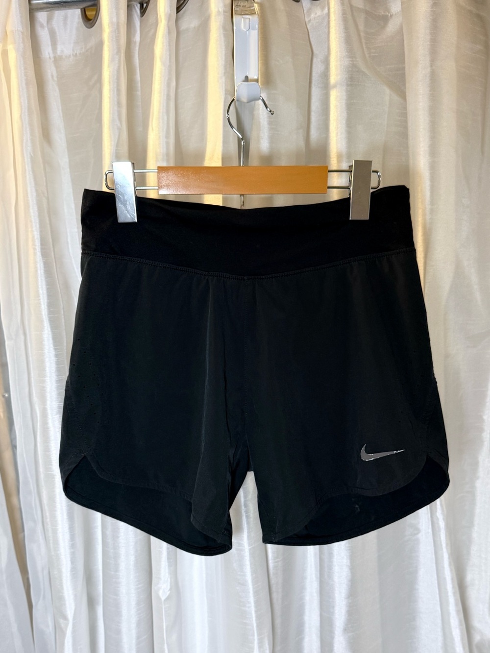Nike Black Women's Athletic Running Shorts with Reflective Swoosh